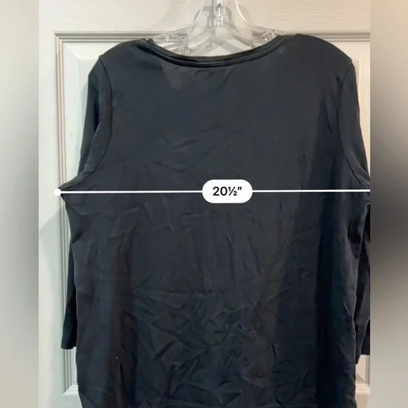 J. Jill 100% Pima Cotton Scoop Neck 3/4 Sleeves Side Inset Tunic Tee size Large - Picture 10 of 11